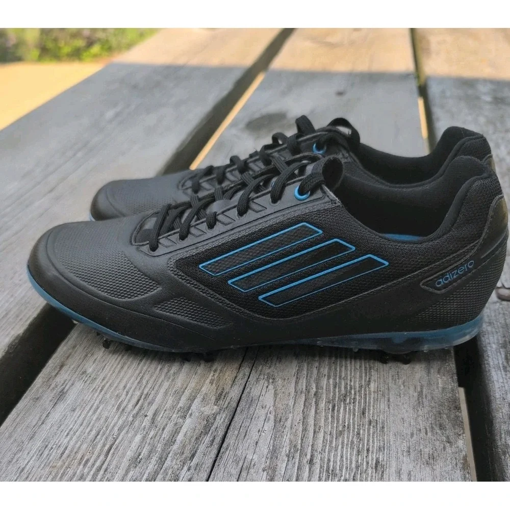 Adidas Women's 8 Adizero Golf Shoes Black Blue Sprintweb  Great Condition Q46682